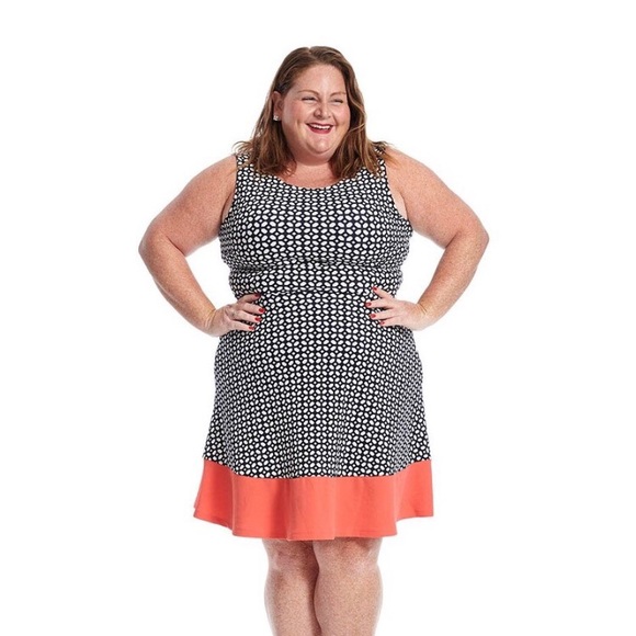 Gilli Navy and Coral Dress EUC - Picture 2 of 3